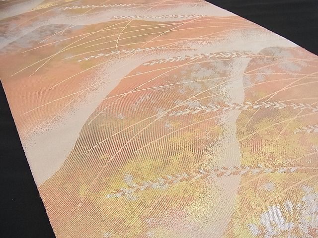 平和屋着物■六通柄袋帯 遠山薄文 引箔 金銀彩 逸品 n-if0997