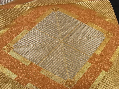 平和屋着物■六通柄袋帯 若松葉菱文 金銀糸 逸品 n-if1087