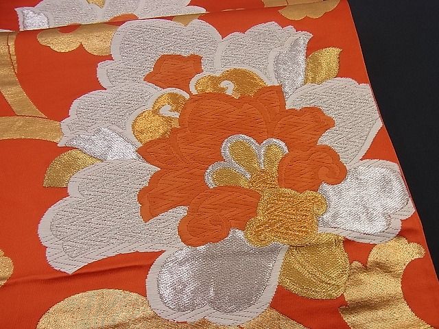 平和屋着物■六通柄袋帯 唐織 花唐草文 金銀糸 逸品 n-if1160