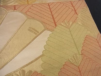 平和屋着物■六通柄袋帯 檜扇若松青海波 金糸 逸品 n-if1174