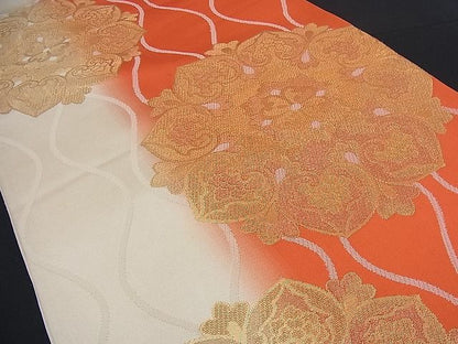 平和屋着物■六通柄袋帯 立涌正倉院花文 金糸 逸品 n-if1207