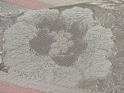 平和屋着物■六通柄袋帯 唐織 吉祥向かい鳥花唐草文 プラチナ箔 逸品 n-if1210