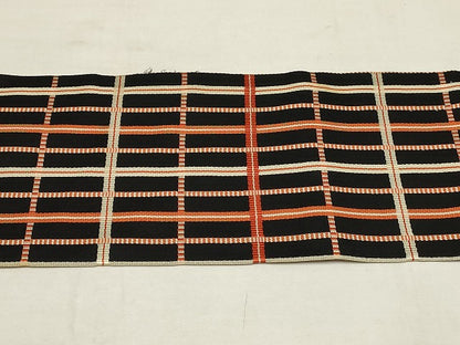 平和屋着物●全通柄　九寸名古屋帯　吉野間道　黒地　正絹　逸品　AAAT3808wj