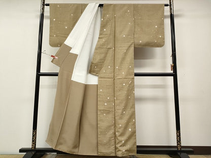 平和屋着物●上質な紬　総絞り　正絹　逸品　CABD0207ut