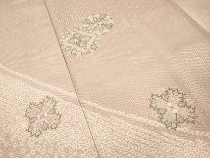 平和屋着物▼中国三大刺繍　スワトウ刺繍　汕頭刺繍　訪問着　絞り　正倉院　金糸　正絹　逸品　DABI7062fe