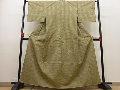 平和屋着物■上質なお召 亀甲文様 逸品 n-ip0172