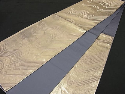 平和屋着物■六通柄袋帯 流線文 金糸 逸品 n-ip0206