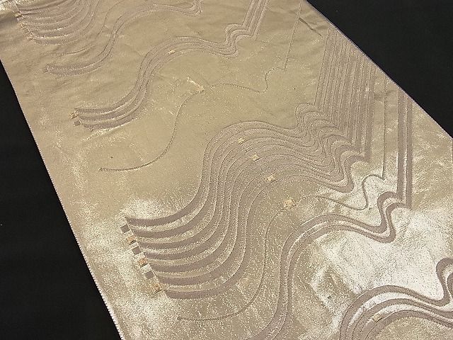 平和屋着物■六通柄袋帯 流線文 金糸 逸品 n-ip0206