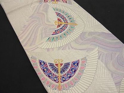 平和屋着物■六通柄袋帯 唐織 Elegance 舞蝶文 金銀糸 逸品 n-ip0247