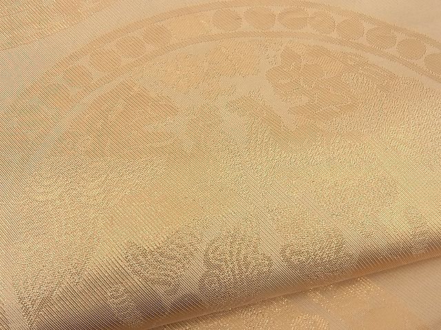 平和屋着物■六通柄 本袋帯 向かい動物丸文 金糸 逸品 n-ip0248
