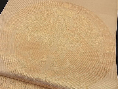 平和屋着物■六通柄 本袋帯 向かい動物丸文 金糸 逸品 n-ip0248