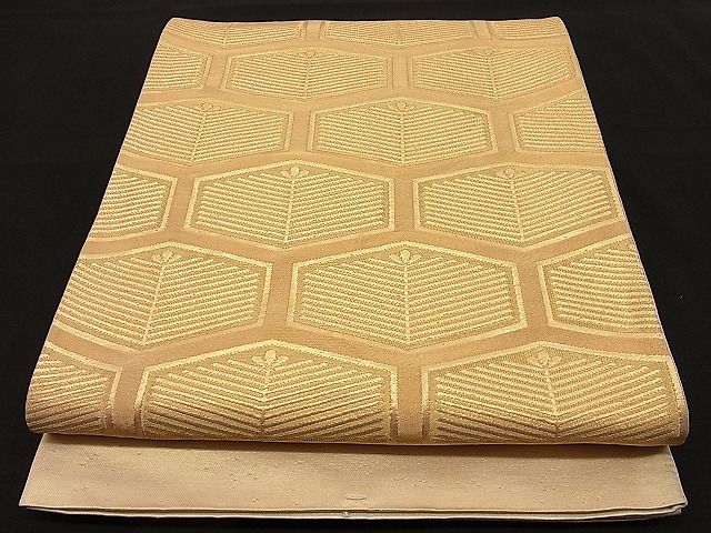 平和屋着物■六通柄袋帯 若松亀甲文様 金糸 逸品 n-ip0261