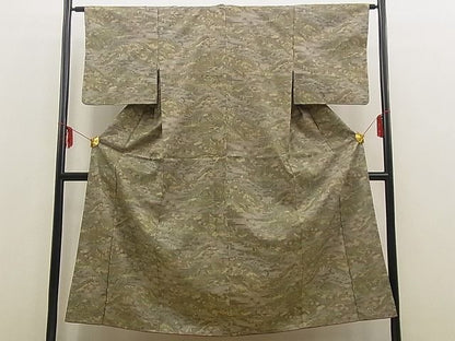 平和屋着物■上質な紬　風景花文　逸品　n-iz1256