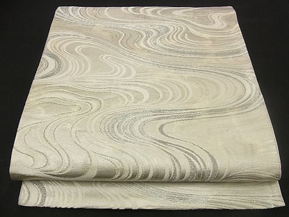 平和屋着物■六通柄袋帯 唐織 流水文 銀糸 逸品 n-iz1540