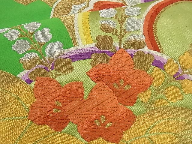 平和屋着物■六通柄袋帯 唐織 青海波桐花菱文 金銀糸 逸品 n-iz1546