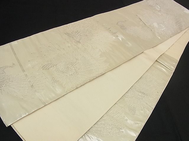 平和屋着物■太鼓柄袋帯 孔雀文 銀糸 逸品 n-iz1551
