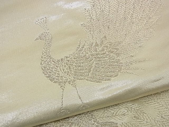 平和屋着物■太鼓柄袋帯 孔雀文 銀糸 逸品 n-iz1551