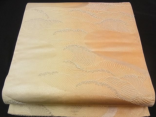 平和屋着物■六通柄袋帯 立波文 銀糸 逸品 n-iz1553