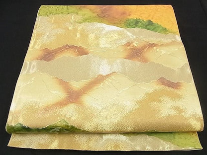 平和屋着物■六通柄袋帯 遠山文 金糸 逸品 n-iz1558