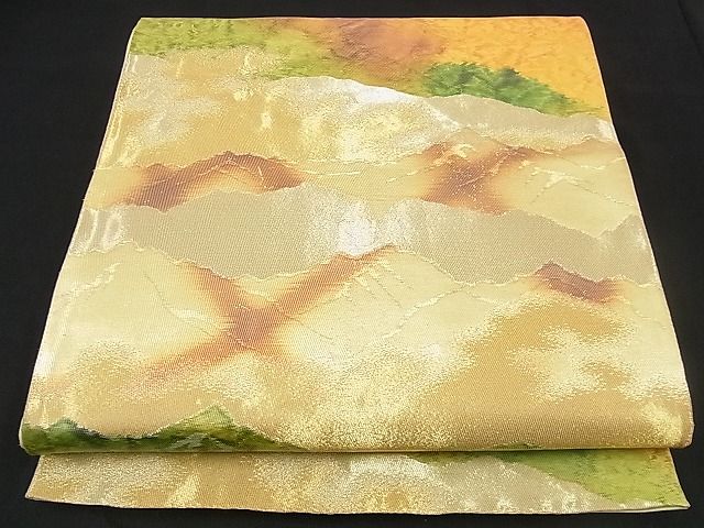 平和屋着物■六通柄袋帯 遠山文 金糸 逸品 n-iz1558