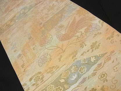 平和屋着物■六通柄袋帯 鳳凰吉祥花文 金糸 逸品 n-iz1567