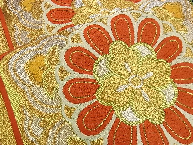 平和屋着物■六通柄袋帯 唐織 亀甲花文 金銀糸 逸品 n-iz1618