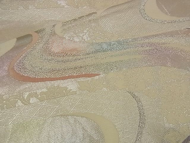 平和屋着物■六通柄袋帯 流水吉祥花文 銀糸 逸品 n-iz1661