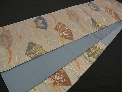 平和屋着物■六通柄袋帯 ふうき錦 地紙に雪芝 金糸 逸品 n-iz1667