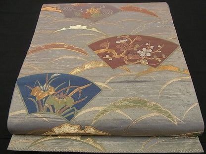 平和屋着物■六通柄袋帯 ふうき錦 地紙に雪芝 金糸 逸品 n-iz1667