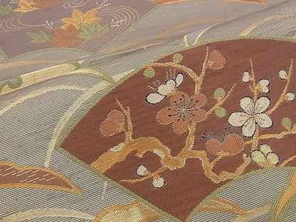 平和屋着物■六通柄袋帯 ふうき錦 地紙に雪芝 金糸 逸品 n-iz1667