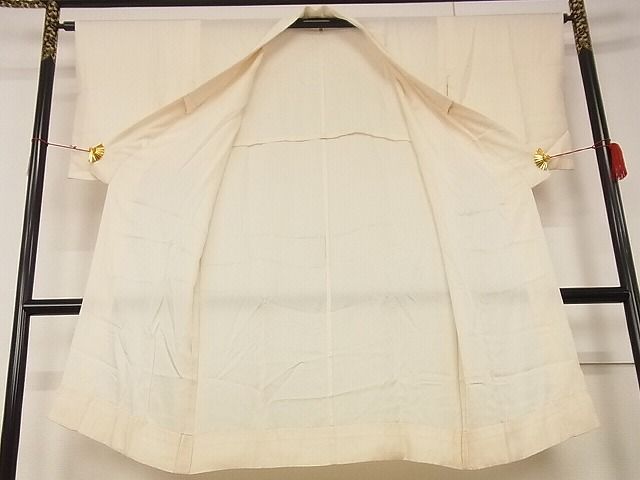 平和屋着物■長襦袢 無双仕立て 紗綾形地紋 正絹 逸品 A-ja2551