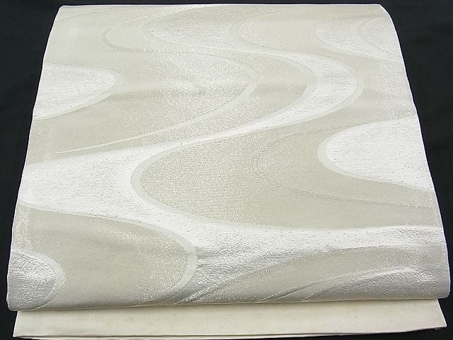 平和屋着物■西陣 六通柄袋帯 流水文 銀糸 逸品 n-je1502