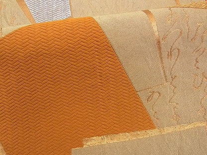 平和屋着物■六通柄袋帯 唐織 詩歌 色紙重ね文 金銀糸 逸品 n-je1511