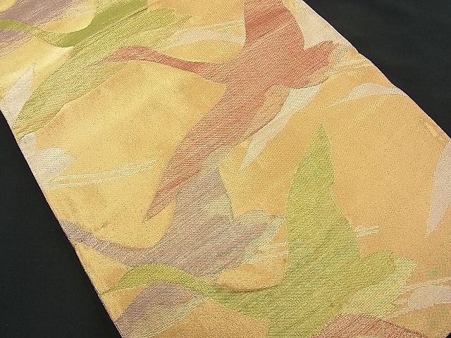 平和屋着物■佐賀錦 六通柄袋帯 飛鶴文 金糸 逸品 n-je1513