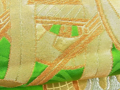 平和屋着物■六通柄袋帯 御所車文 金銀糸 逸品 n-je1516