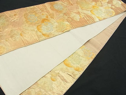 平和屋着物■六通柄袋帯 流水枝梅文 金銀糸 逸品 n-je1518
