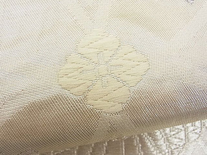 平和屋着物■六通柄袋帯 唐織 向かい鶴菱文 銀糸 逸品 n-je1520