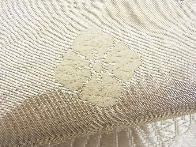 平和屋着物■六通柄袋帯 唐織 向かい鶴菱文 銀糸 逸品 n-je1520