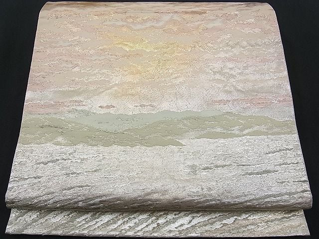 平和屋着物■六通柄袋帯 遠山文 金銀糸 逸品 n-je1533