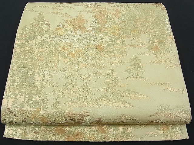 平和屋着物■六通柄袋帯 樹林文 金糸 逸品 n-je1534