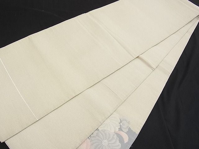 平和屋着物■太鼓柄袋帯 綴れ 草花文 銀糸 逸品 n-je1710