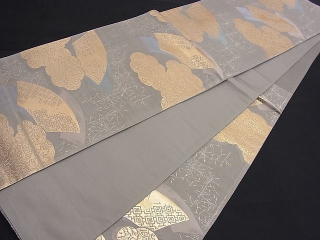 平和屋着物■六通柄袋帯 雲取り地紙吉祥花文 金糸 逸品 n-je1861