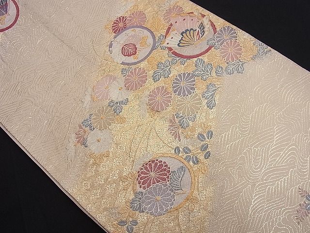 平和屋着物■六通柄袋帯 紹彩錦 錦綾舞蝶文 金糸 逸品 n-je1865
