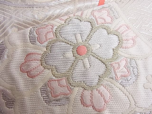 平和屋着物■六通柄袋帯 唐織 飛鶴花丸文 金銀糸 逸品 n-je1868