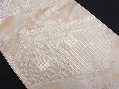 平和屋着物■六通柄袋帯 霞風景文 金銀糸 逸品 n-je1870