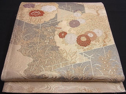 平和屋着物■九百佐賀錦 六通柄袋帯 唐織 蒔絵 金糸 逸品 n-je1873