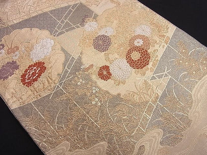 平和屋着物■九百佐賀錦 六通柄袋帯 唐織 蒔絵 金糸 逸品 n-je1873