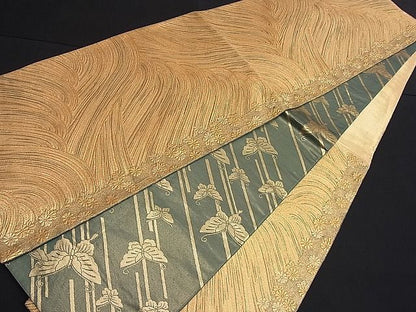 平和屋着物■六通柄袋帯 立波花間道 金糸 逸品 n-je1903