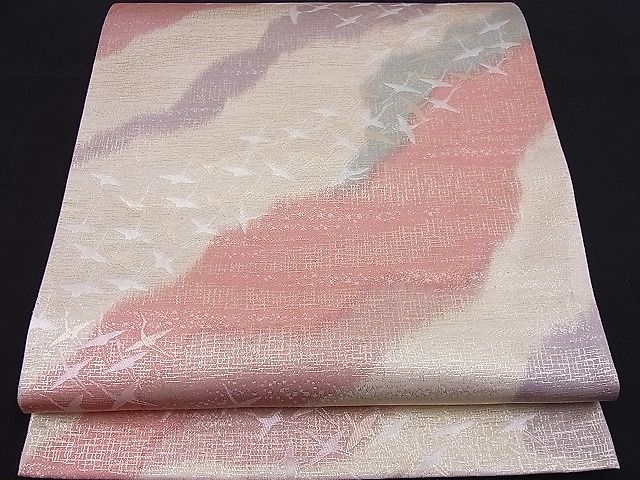 平和屋着物■六通柄袋帯 道長飛鶴文 金銀糸 逸品 n-je1930