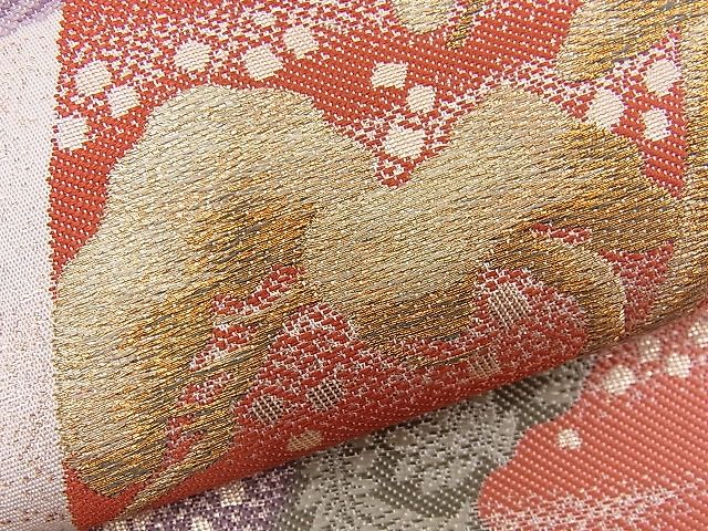 平和屋着物■六通柄袋帯 色紙鶴松吉祥文 金糸 逸品 n-je2161